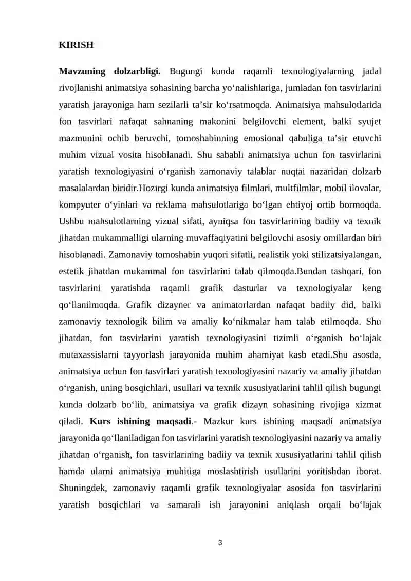 Animatsiya uchun fon tasvirlari yaratish texnologiyasi 3