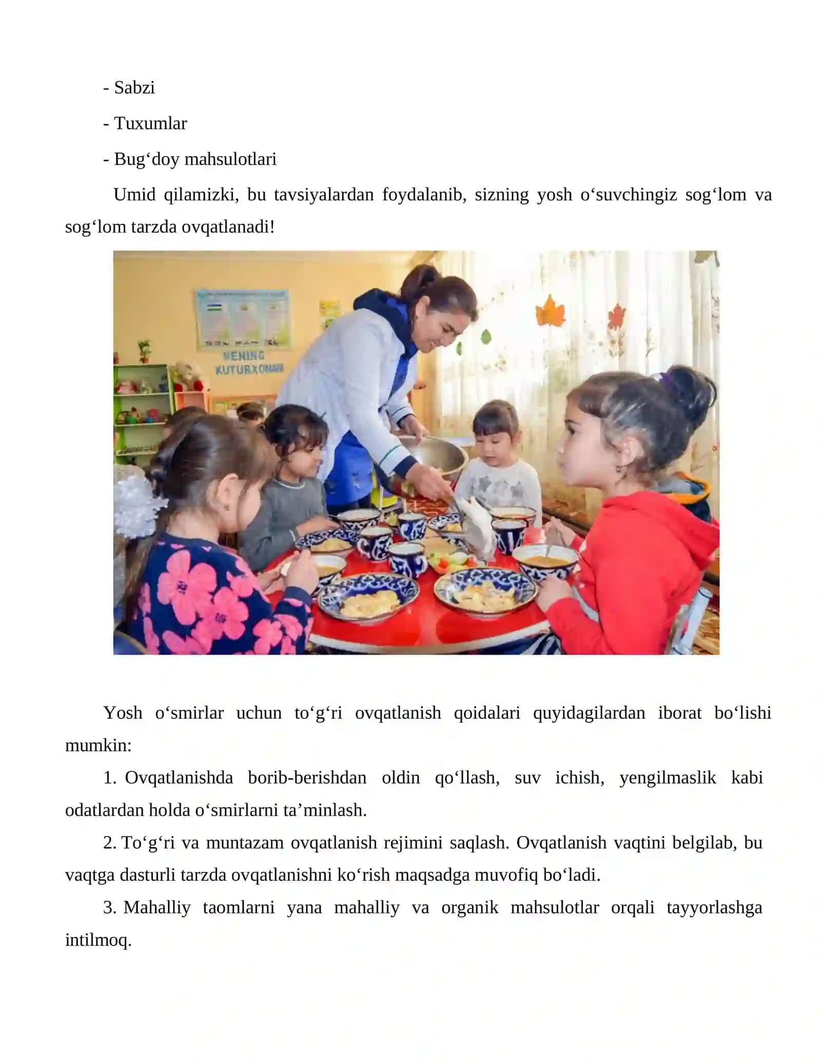 7 Yoshdan 10 yoshgacha bolalarning to‘g‘ri ovqatlanish ratsioni 3