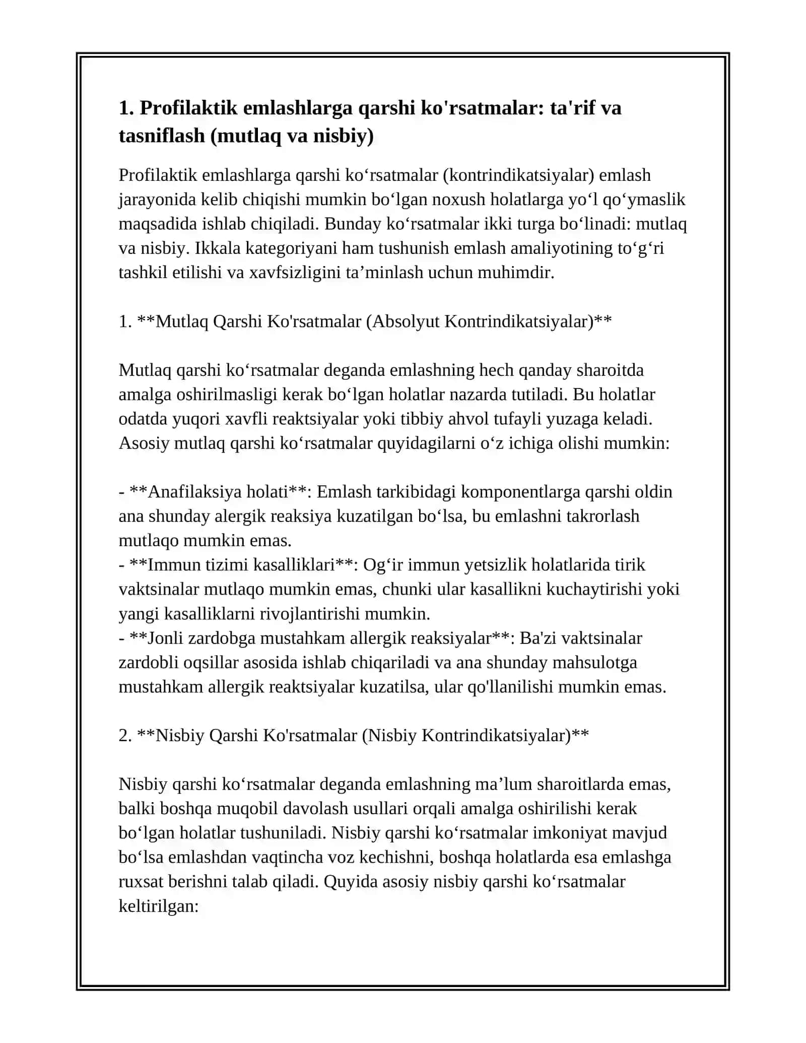 PIROFLATIK EMLASHLARGA QARSHI KOʻRSATMA VA EMLASHNI TANLASH TOʻGʻRISIDA MUSTAQIL ISH TAYYORLASH 3