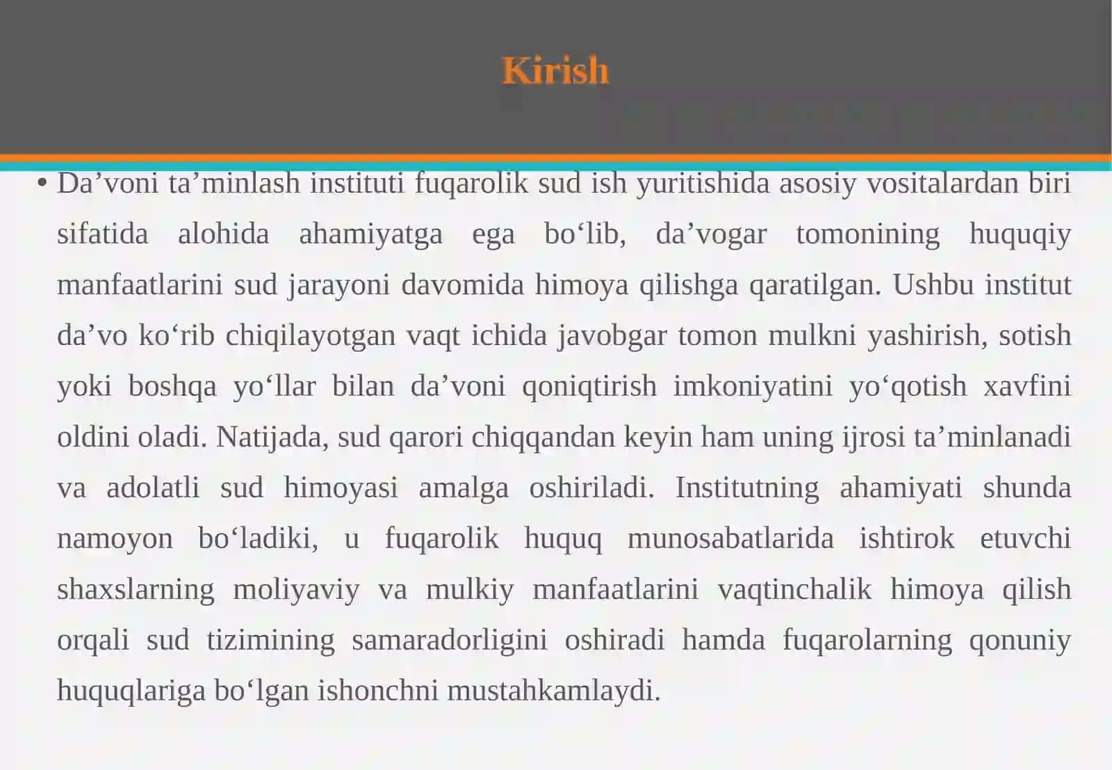 Da’voni ta’minlash tushunchasi va choralari 3