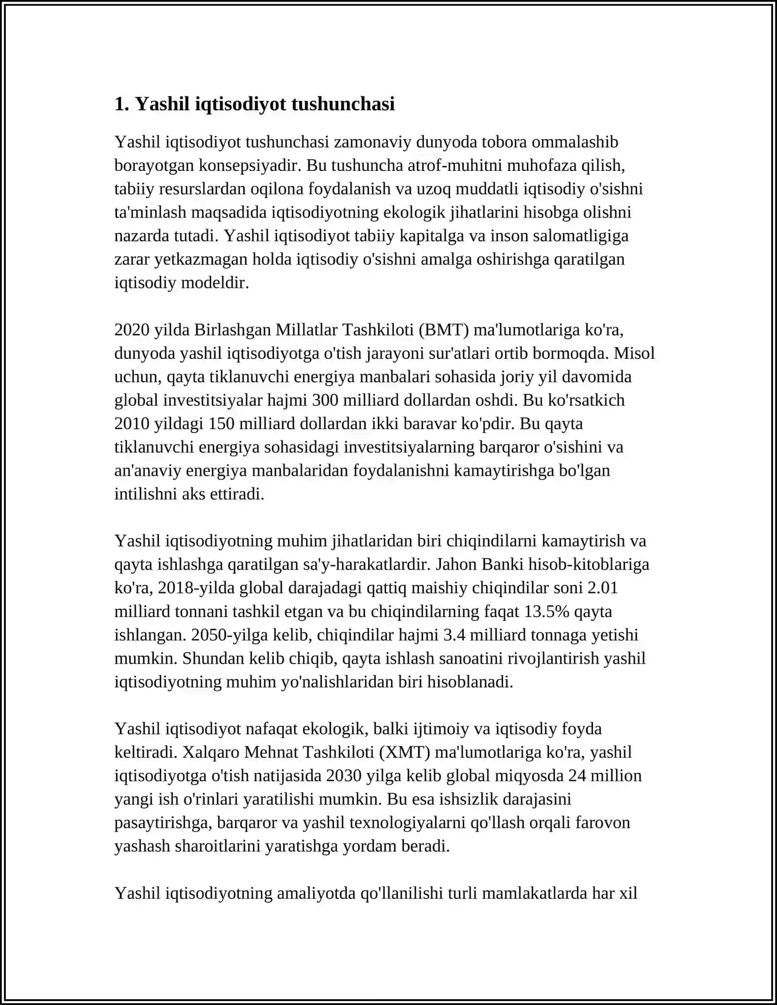 Yashil iqtisodiyot tushunchasi 3