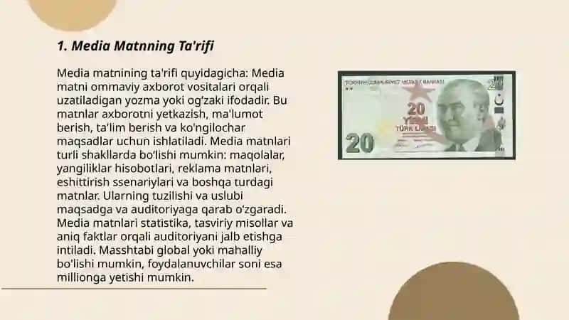 Media Matnning Ta'rifi 3