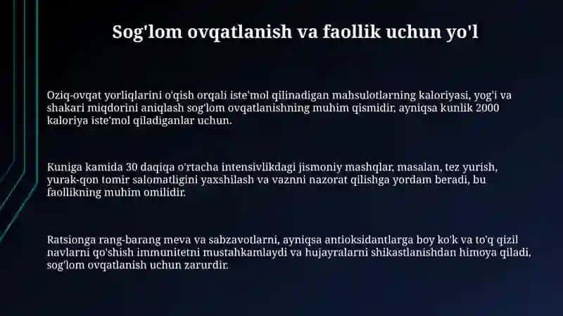 Sog'lom turmush tarzi ustunlari 3