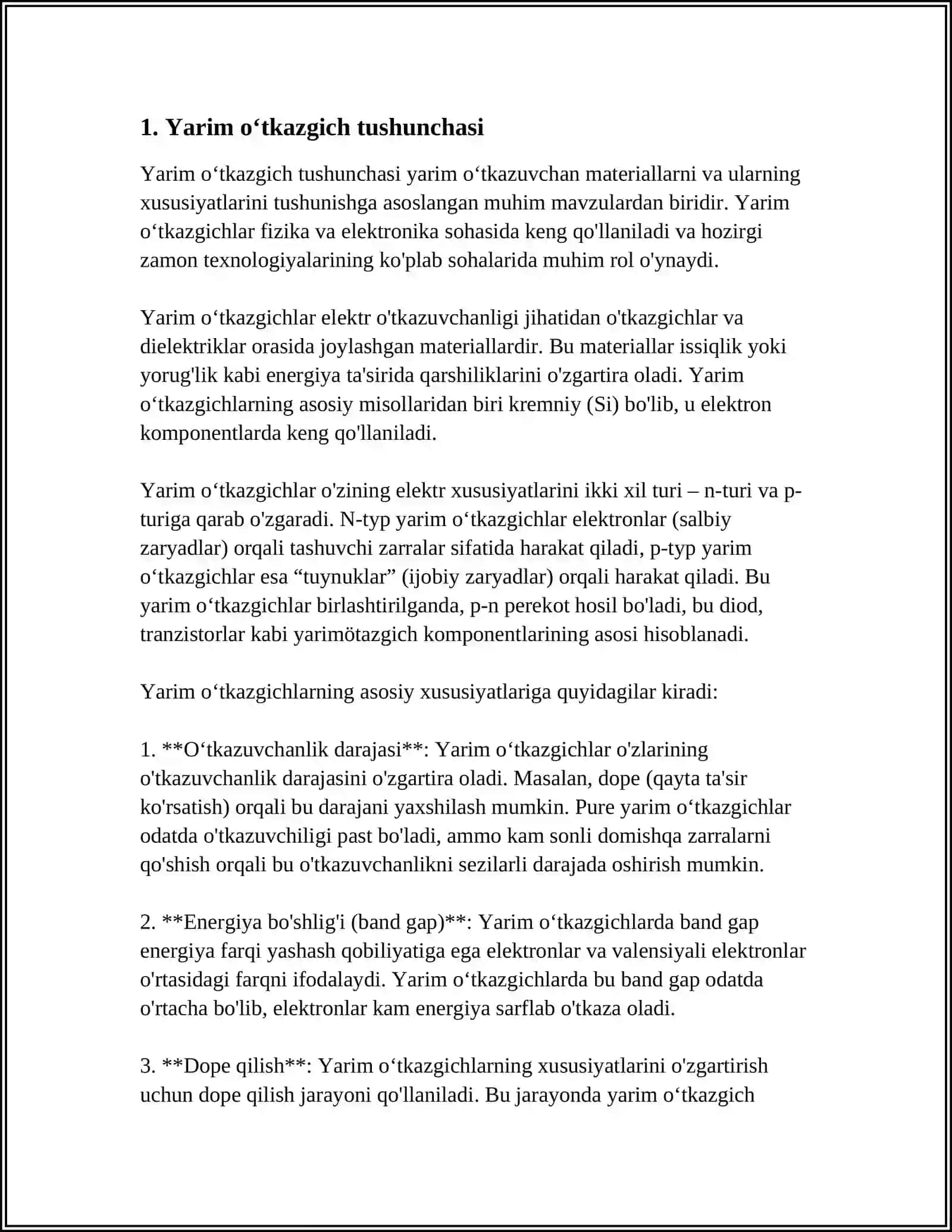 YARIM ÒTKAZGICHLI DIOD.P-N ÒTISHLAR HAQIDA TAQDIMOT 3