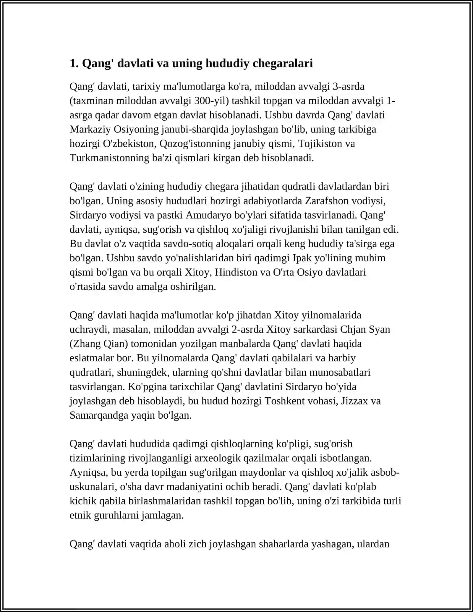 QANG' KUSHON DOVON DAVLATLARI TARIXIY GEOGRAFIYASI 3