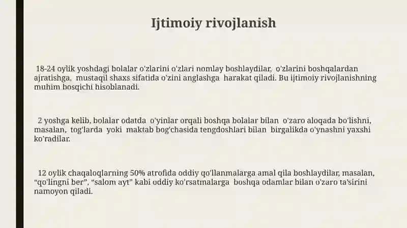 Chaqaloqlik va gòdaklik davrining psixologik xususiyatlari 3