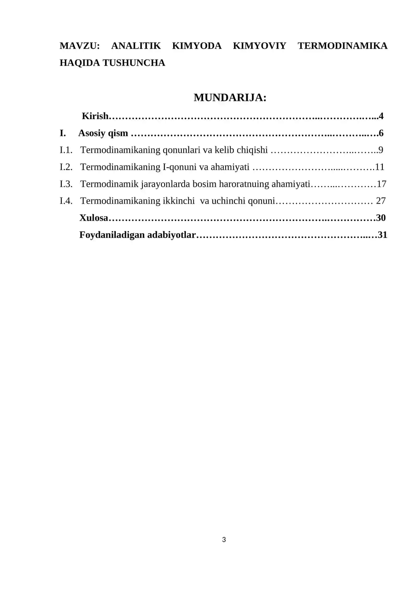 "Analitik kimyoda kimyoviy termodinamika haqida tushuncha" 3