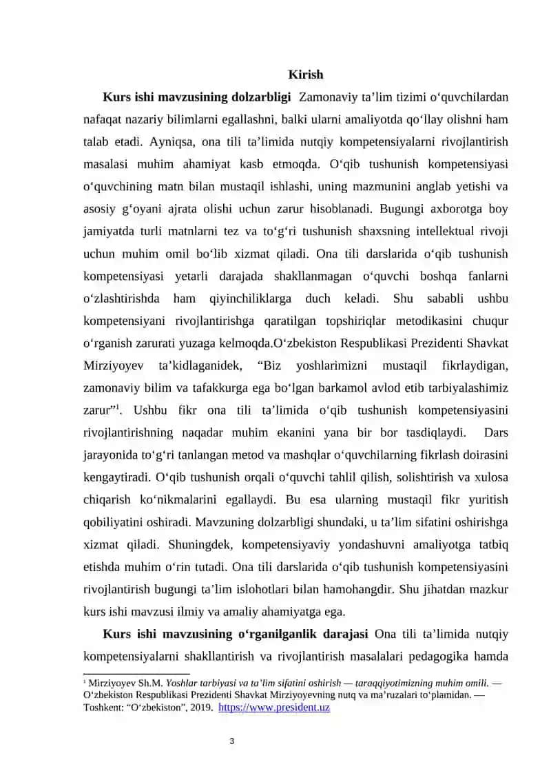 Ona tili darslarida oʻqib tushunish kompetensiyasiga doir topshiriqlar metodikasi 3