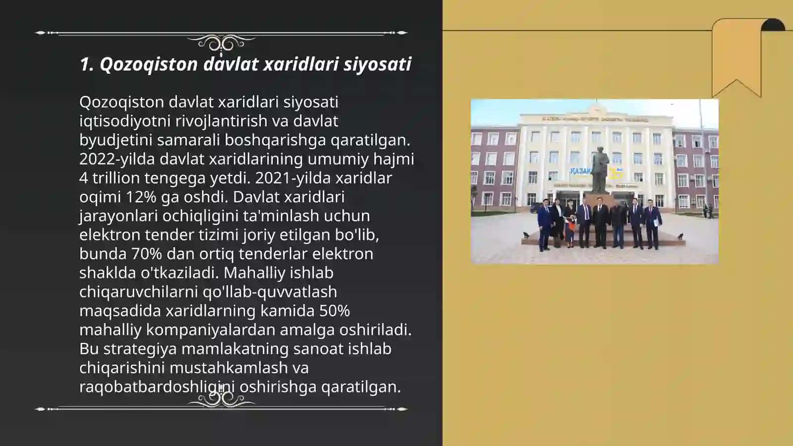 Qozoqiston davlat xaridlari siyosati 3