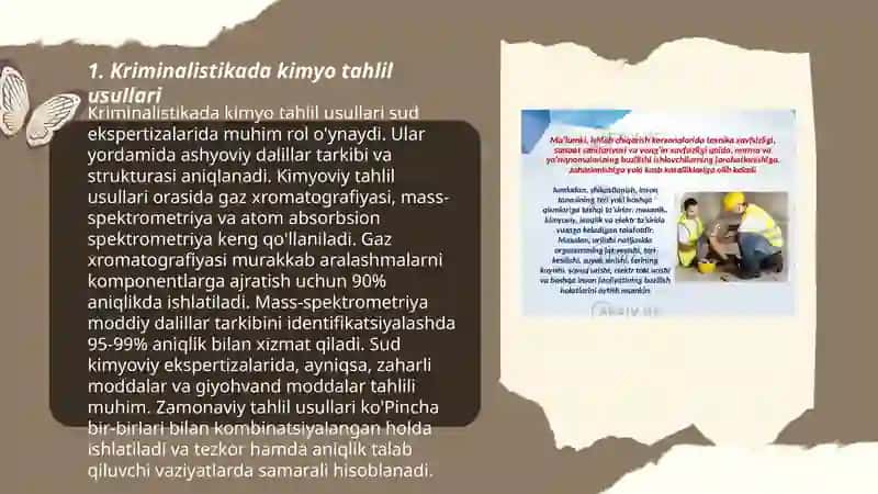 Kriminalistikada kimyoning o'rni 3