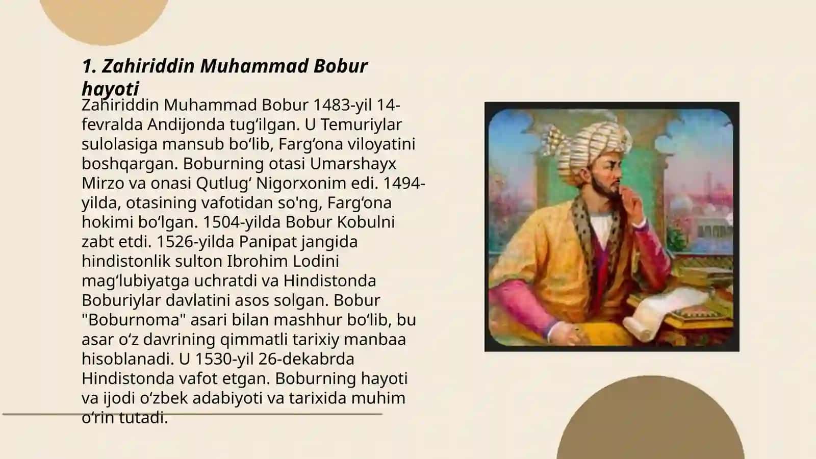 Shoh va shoir Zahiriddin Muhammad Bobur 3