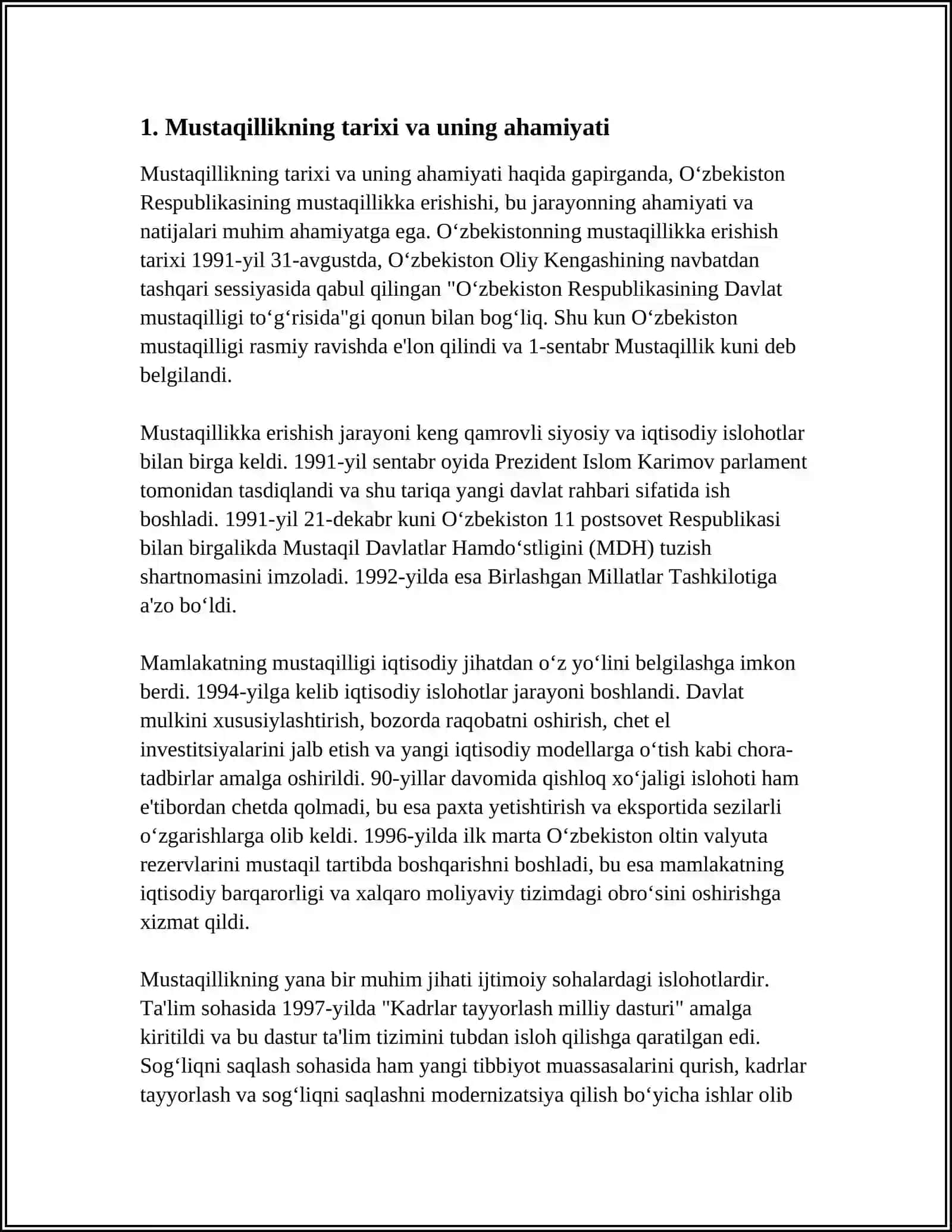 O'ZBEKISTON MUSTAQILLIGI VA MA NAVIY - AXLOGIY TARBIYA 3
