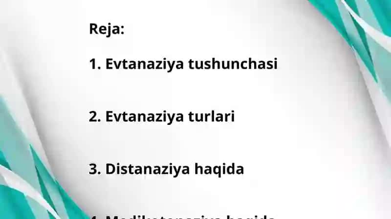 Medikotonaziya, distanaziya – evtanaziyaning variantlari. Sud-tibbiyot ekspertizasidagi axamiyati 3