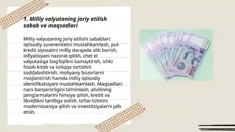 O‘zbekiston Respublikasi milliy valyutasining qabul qilinishi 3