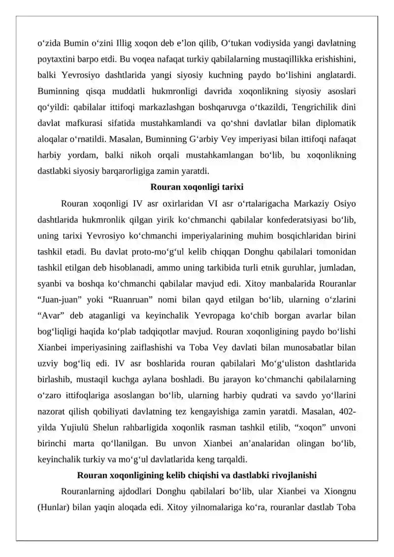 Turk xoqonligi va uning ma’muriy tuzilishi mavzusida referat 3