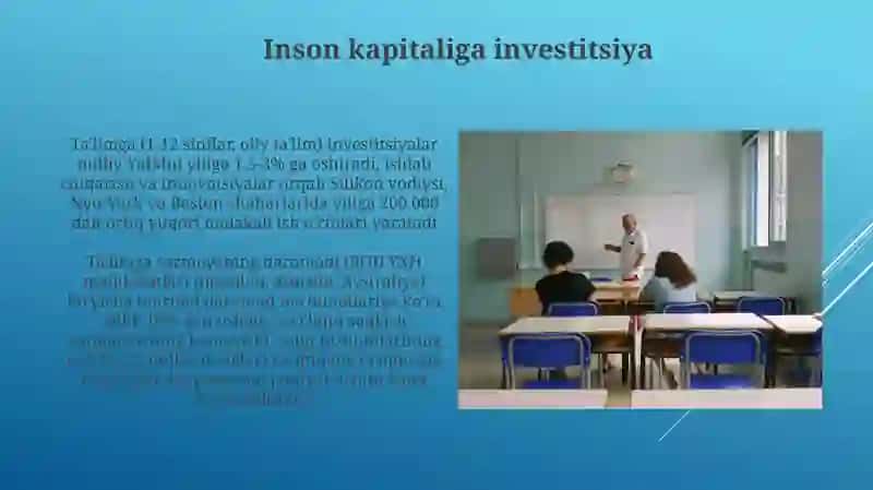 Ta’limga investitsiyalarning milliy iqtisodiyotdagi o‘rni 3