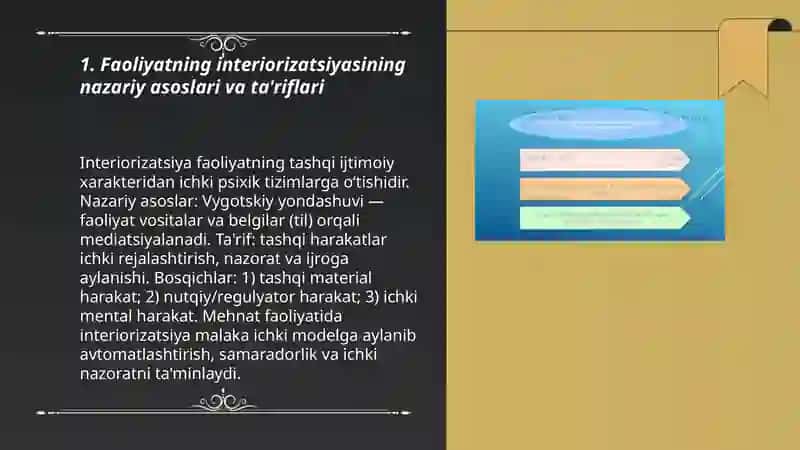 Faoliyatning interiorizatsiyasi va eksteriorizatsiyasi 3