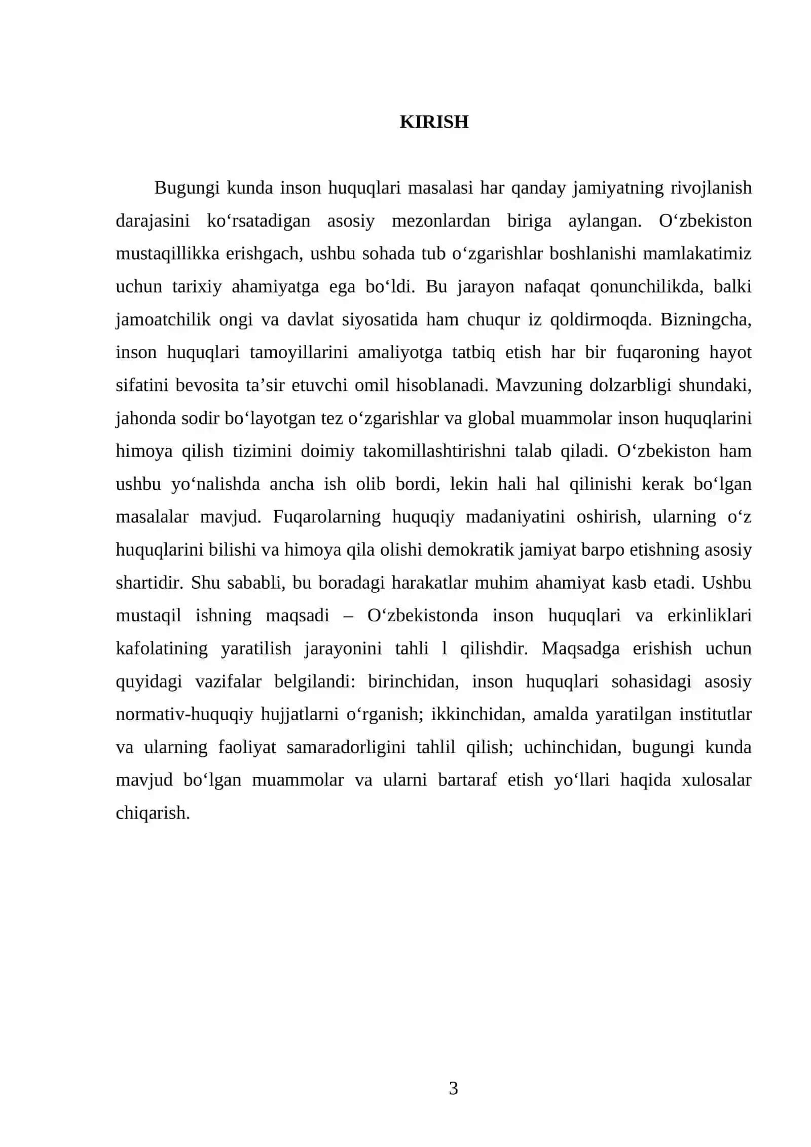 O'zbekistonda inson huquqlari va erkinliklari kafolatining yaratilishi 3