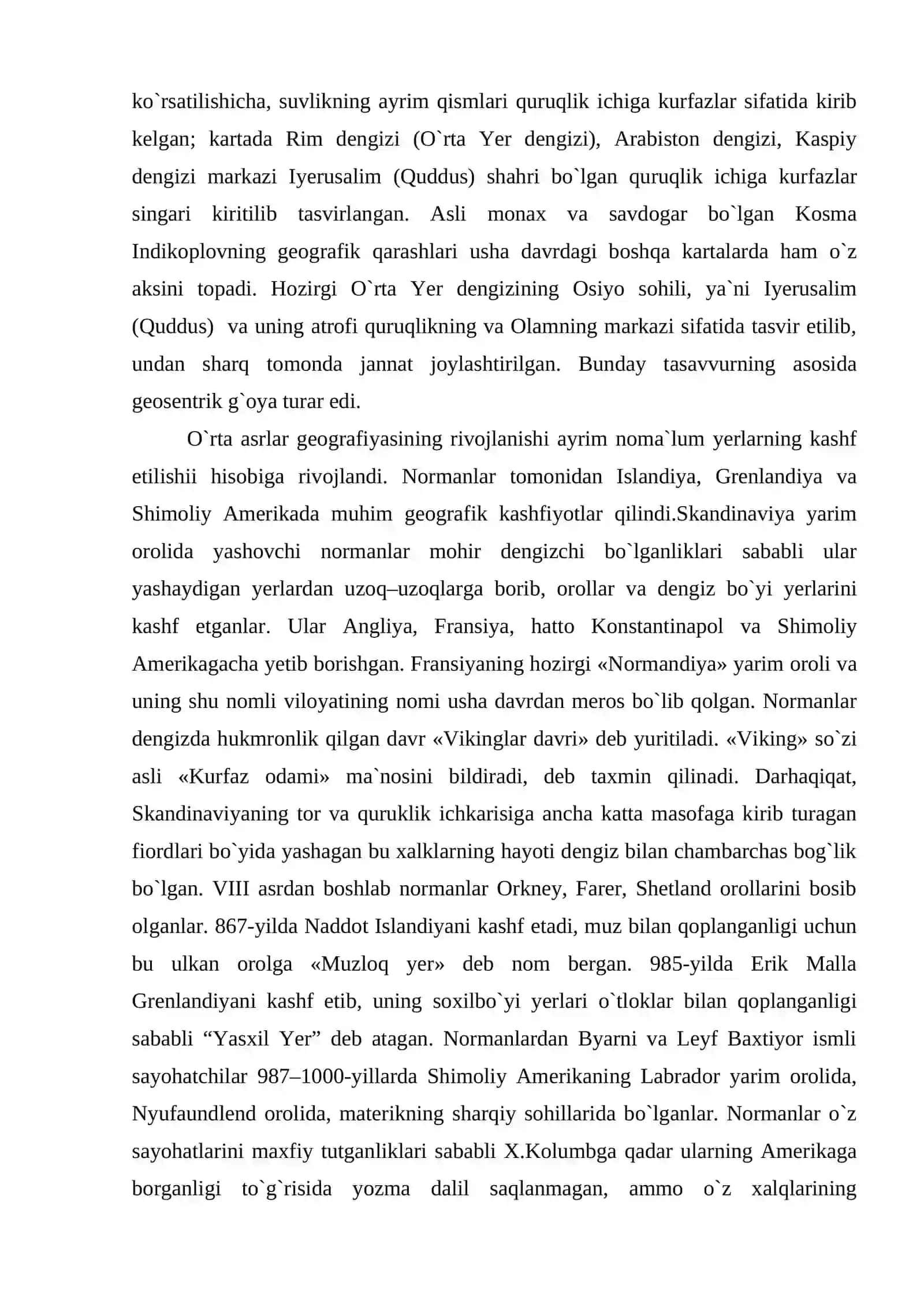 O`rta asr va buyuk geografik tadqiqotlarga tayyorgarlik davri geografiyasi (II – XV asrlar) 3