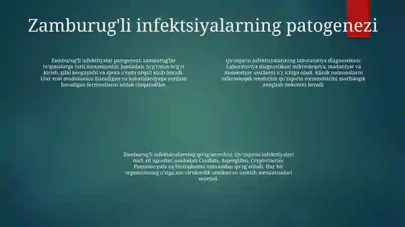 ZamburugʻLi Kasalliklarning QoʻZgʻAtuvchilari,Patogenezi, Labaratoriya Tashhisi 3