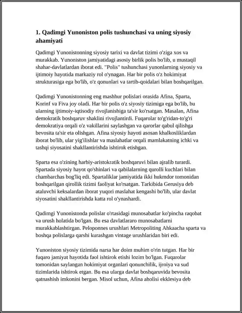 QADIMGI YUNONISTON DAVLATIDA QONUNCHILIK, MAMLAKAT BOSHQARUV ASOSLARI VA SIYOSIY TIZIMI 3