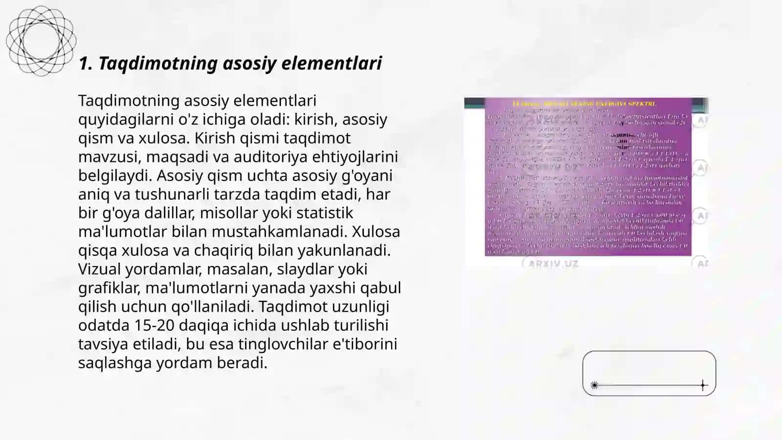 Taqdimot tayyorlash va taqdim etish usul va vositalari 3