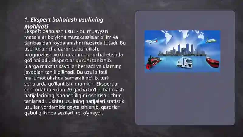 Turizmda Ekspert baholash usuli haqida 3