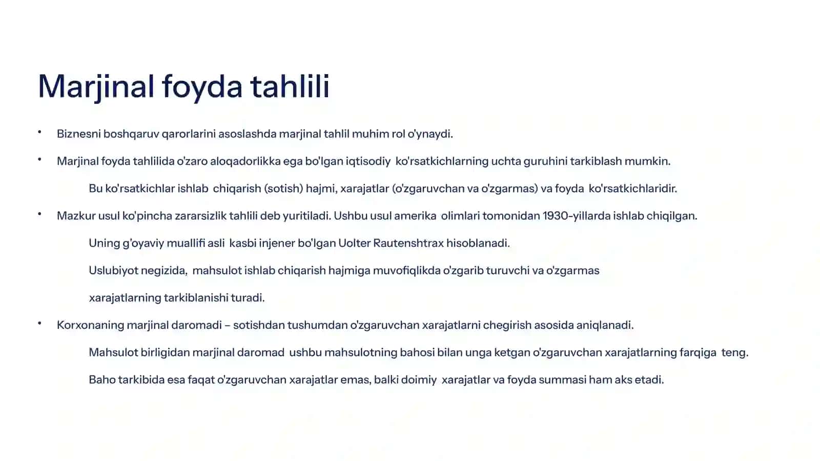 Mahsulot Sotishdan Foydaning Marjinal Tahlili Metodikasi 3