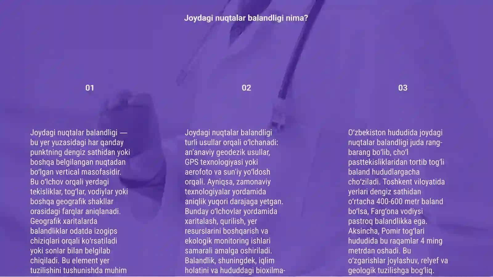 Joydagi nuqtalar balandligi 3