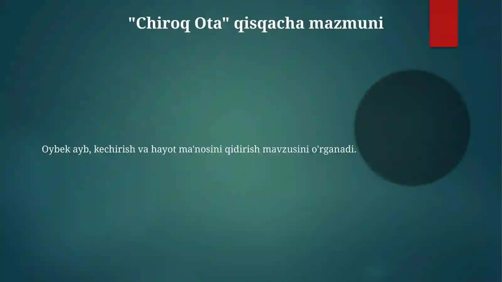 "Fonarchi ota" va "Bolaning ko'ngli poshsho" asarlari tahlili 3