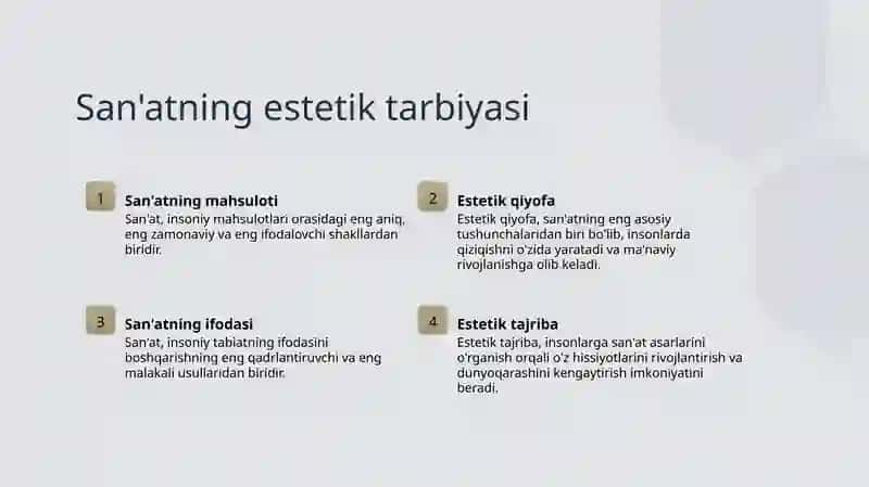 Estetik tarbiyaning turlari va yoʻnalishlari 3