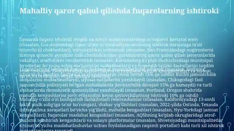 Mahalliy davlat hokimyati asoslari fuqorolarning oʻzini oʻzi boshqarish organlari 3
