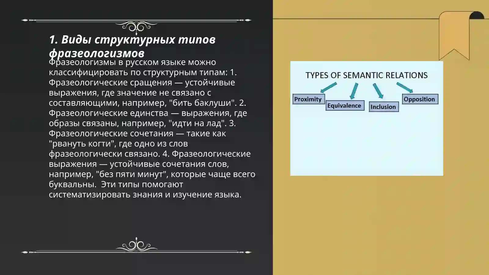 Виды структурных типов фразеологизмов 3