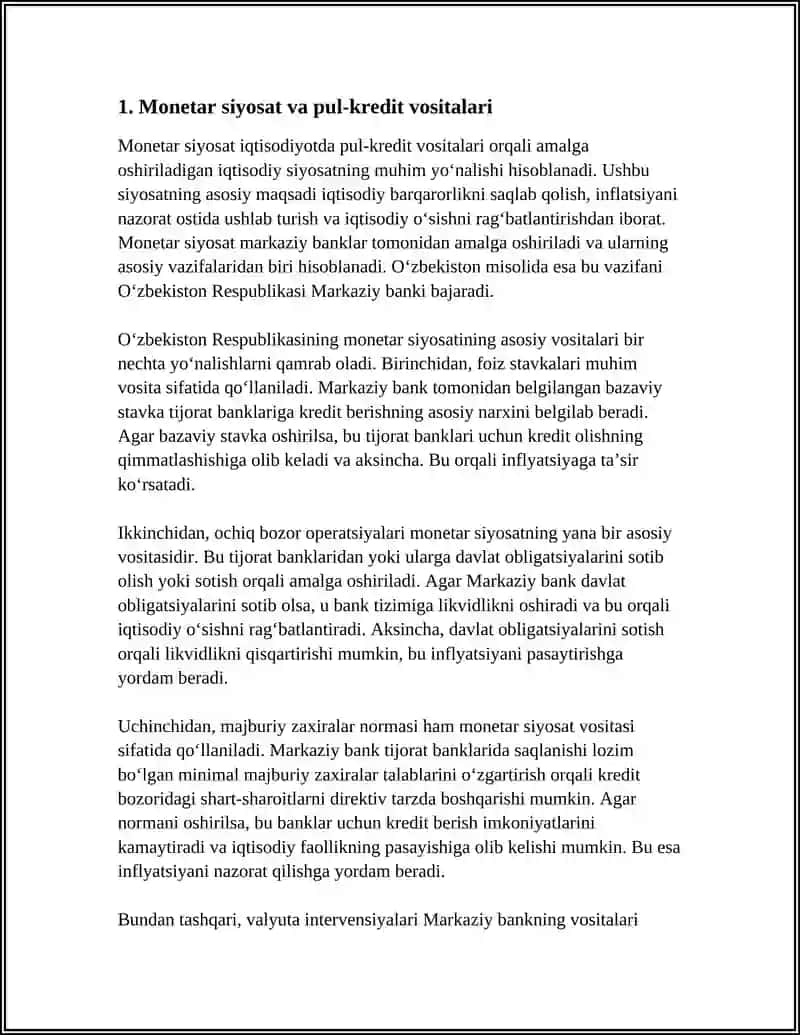 Monetar siyosat va pul-kredit vositalari 3