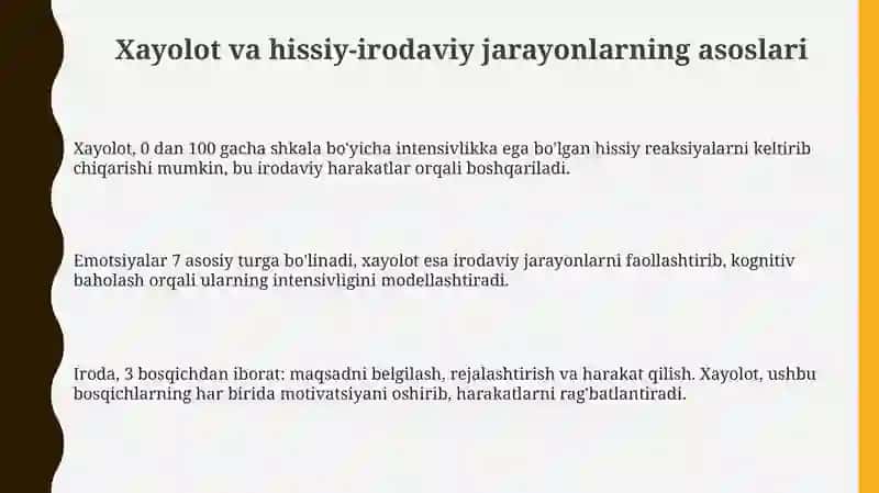 Hayol va shaxsning emotional irodaviy jarayonlari 3