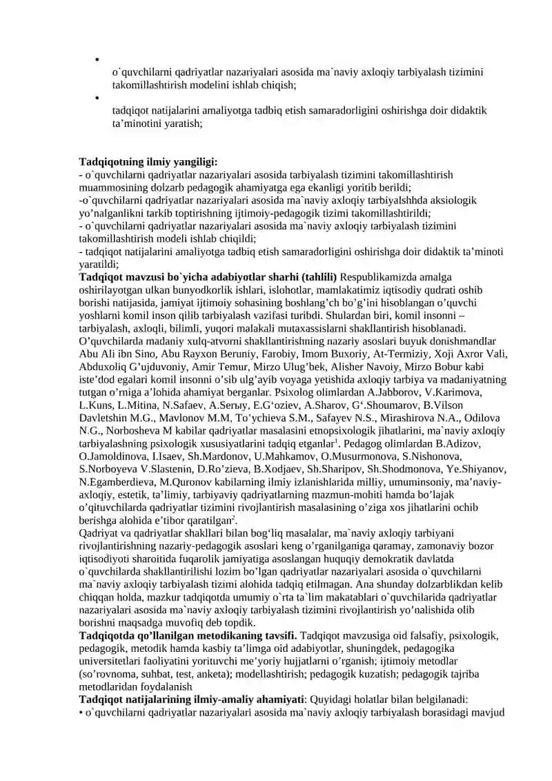 Qadiriyatlar nazariyalari asosida o'quvchilarni ma'naviy axloqiy tarbiyalashning samaradorligi 3