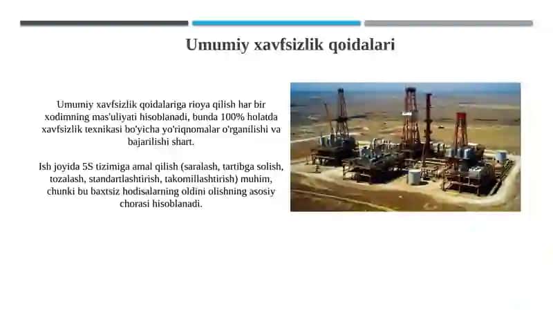 Ishlabchiqarish maydonlarida mehnat xavfsizligi to'g'risida yo'riqnomalar o'rganish 3