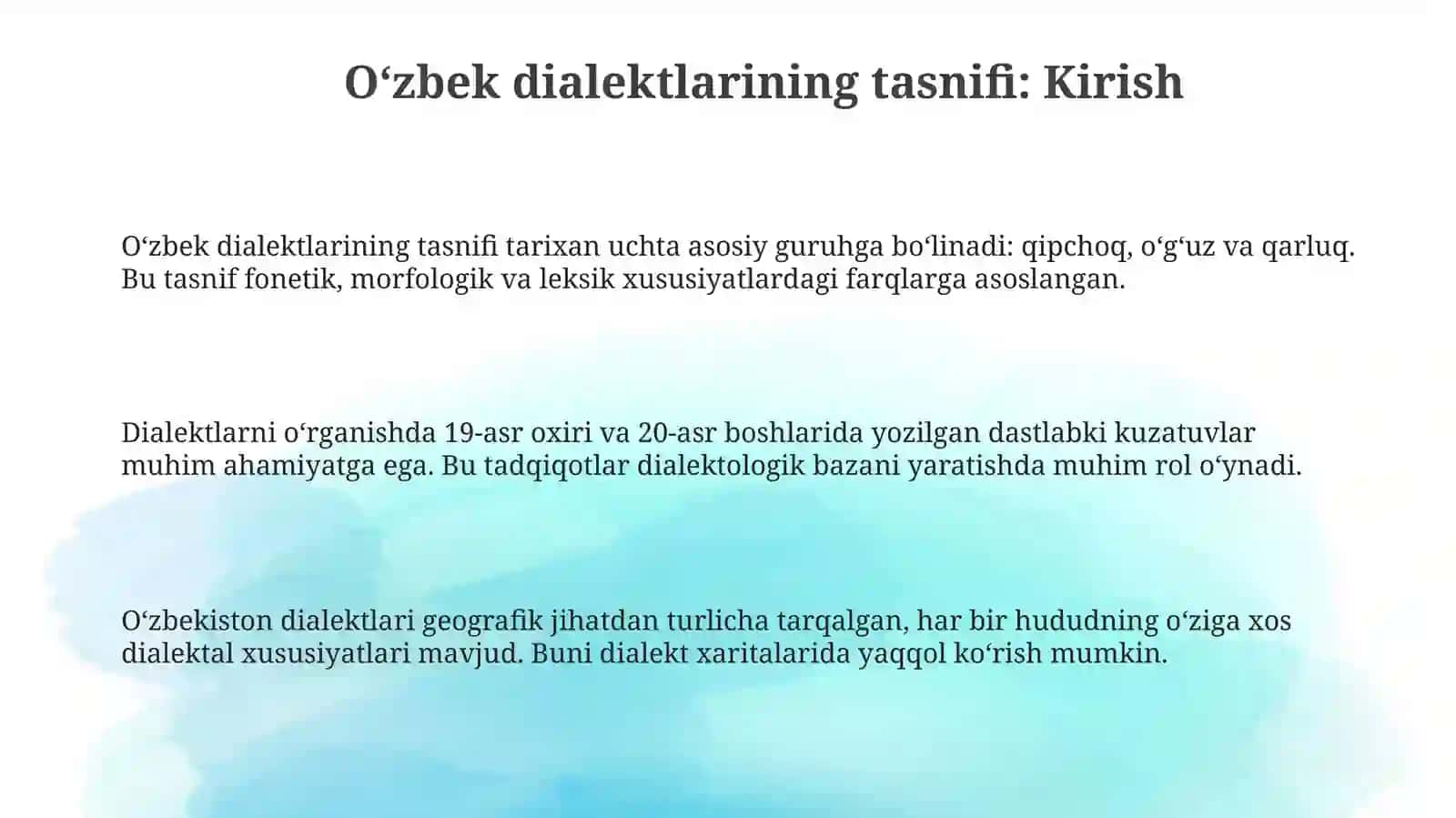 Oʼzbek shevalari tasnifi 3