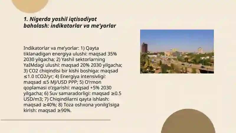 “Rivojlanayotgan mamlakatlarda Yashil iqtisodiyotning baholash ko‘rsatkichlari” 3