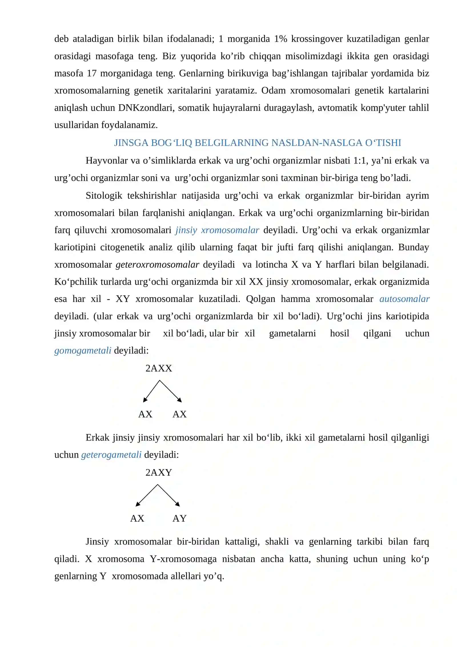 IRSIYOTNING XROMOSOMA NAZARIYASI 3