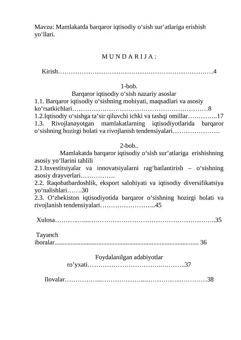 Mamlakatda barqaror iqtisodiy o‘sish sur’atlariga erishish yo‘llari. 3