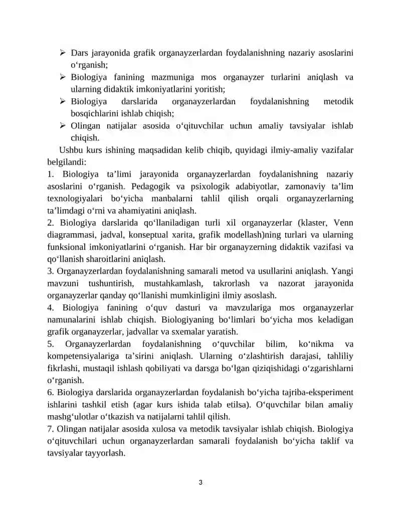 Biologiya fanidan dars jarayonida organayzerlardan foydalanish usullari 3
