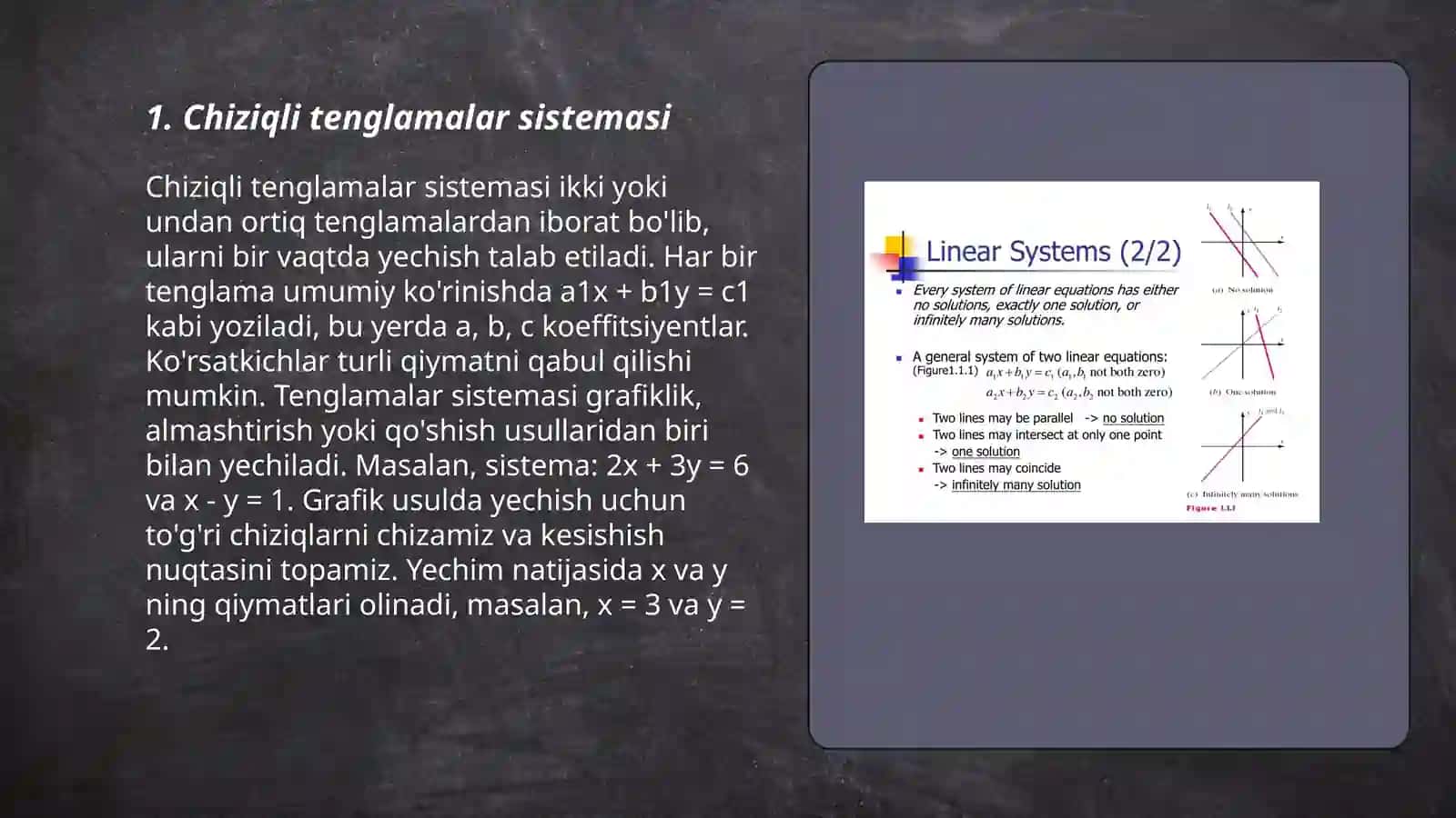 Chiziqli tenglamalar sistemasini yechishning teskari matritsa usuli 3