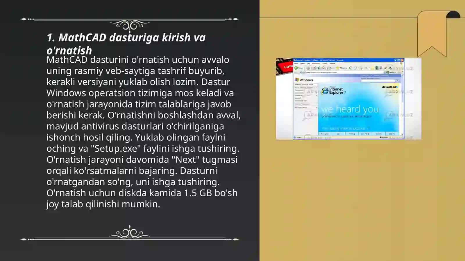 MathCAD amaliy dasturi imkoniyatlari va unda ishlash asoslari 3