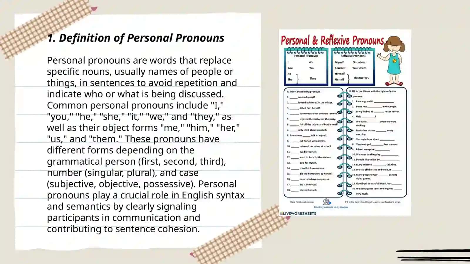 Personal and possessive pronouns 3