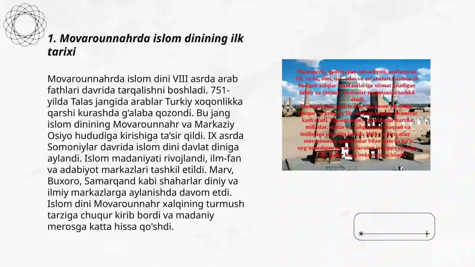 Movarounnahrda Islom Dinining Tarqalishi va Madrasa Ta'limi Shakllanishining Ijtimoiy Madaniy Hayotga Tasiri 3