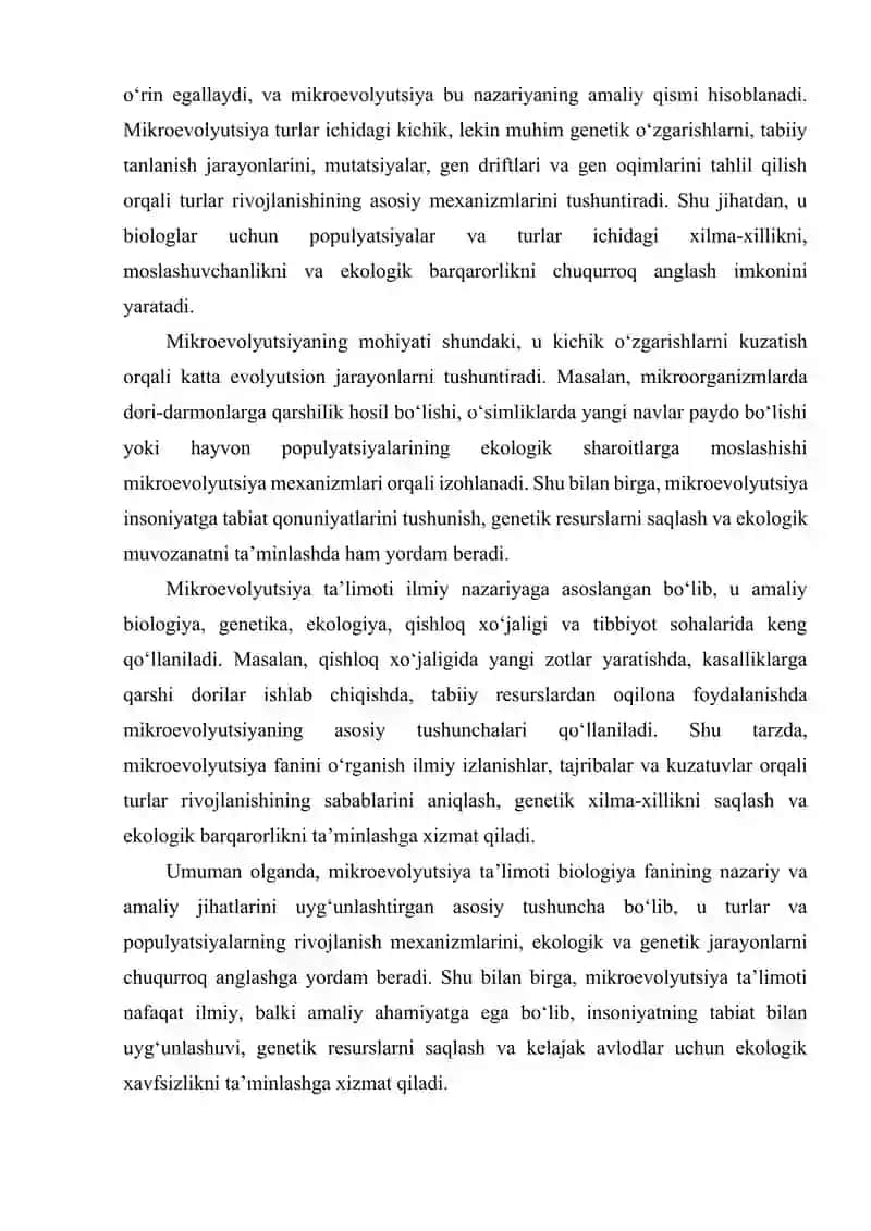 MIKROEVOLYUTSIYA TA'LIMOTI VA UNING ASOSIY MOHIYATI 3