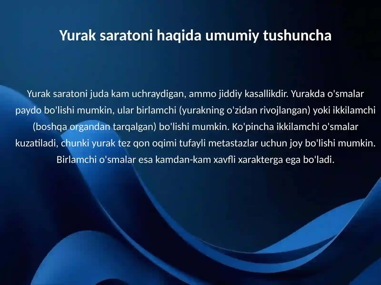 Yurak saratoni haqida 3