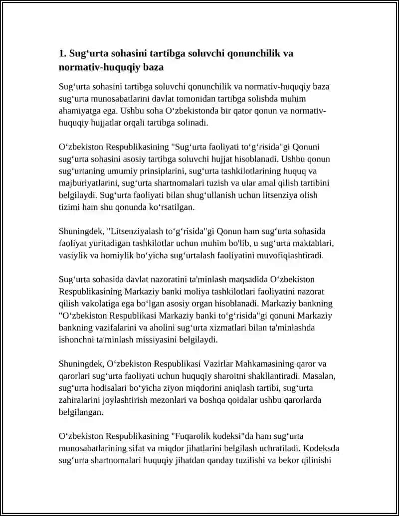 Sugʻurta Munosabatlarini Davlat Tomonidan Tartibga Solinishi 3