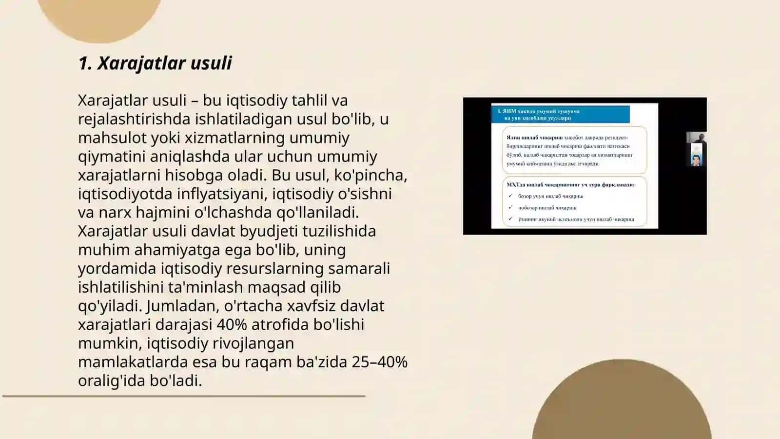 Yalpi ichki mahsulotni hisoblash usullari 3